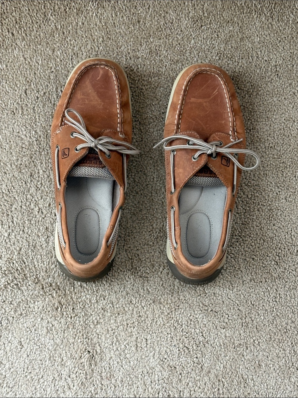 WOMENS Brown Leather Boat Shoes - Casual Lace-Up Comfort
